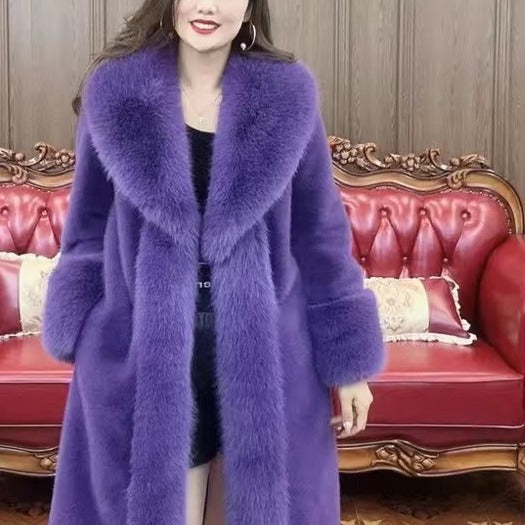 Mink Hair Fur And Leather Overcoat Women- JUPITER BMY