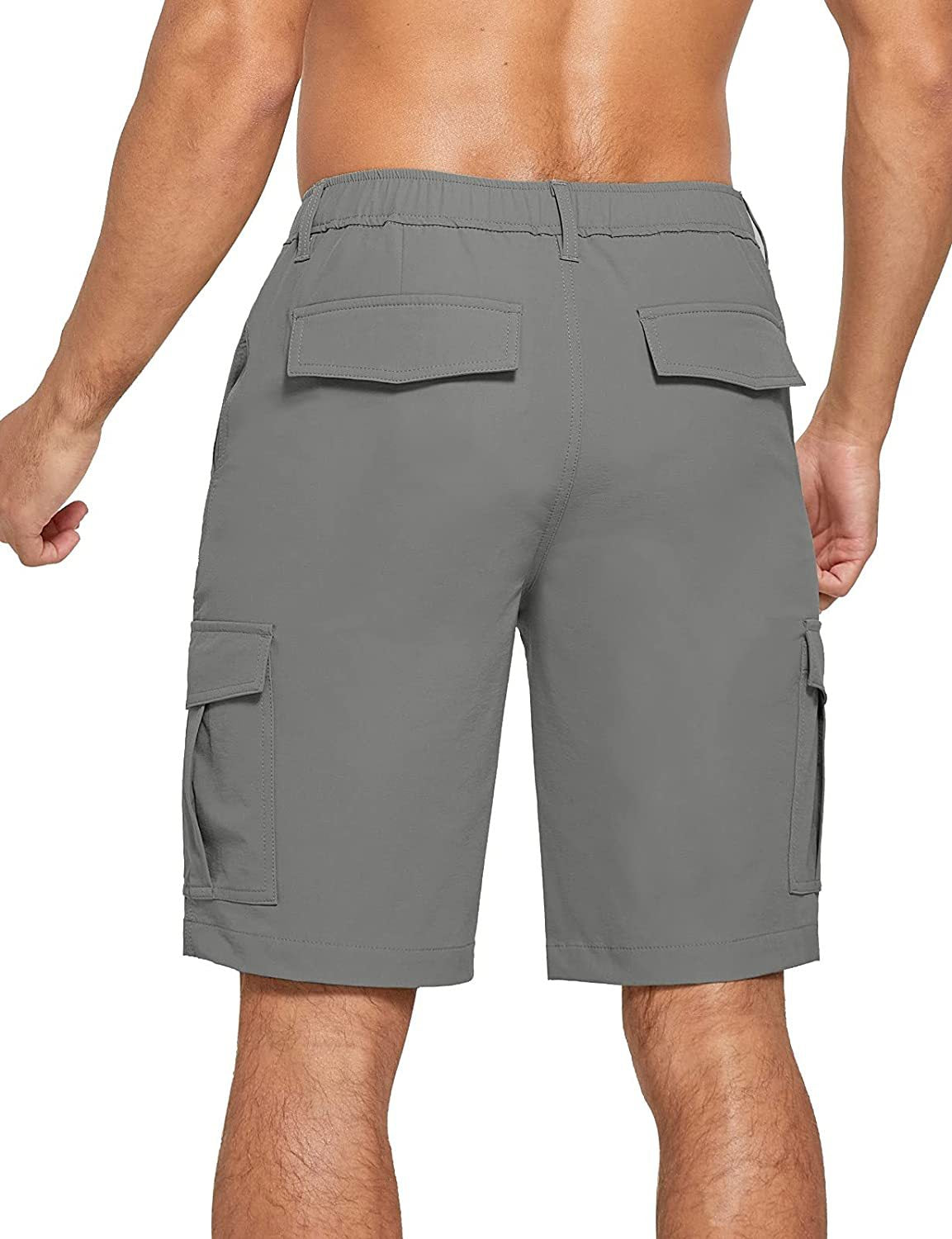 Solid Color Men's Loose Casual Multi-pocket Workwear Shorts- JUPITER BMY