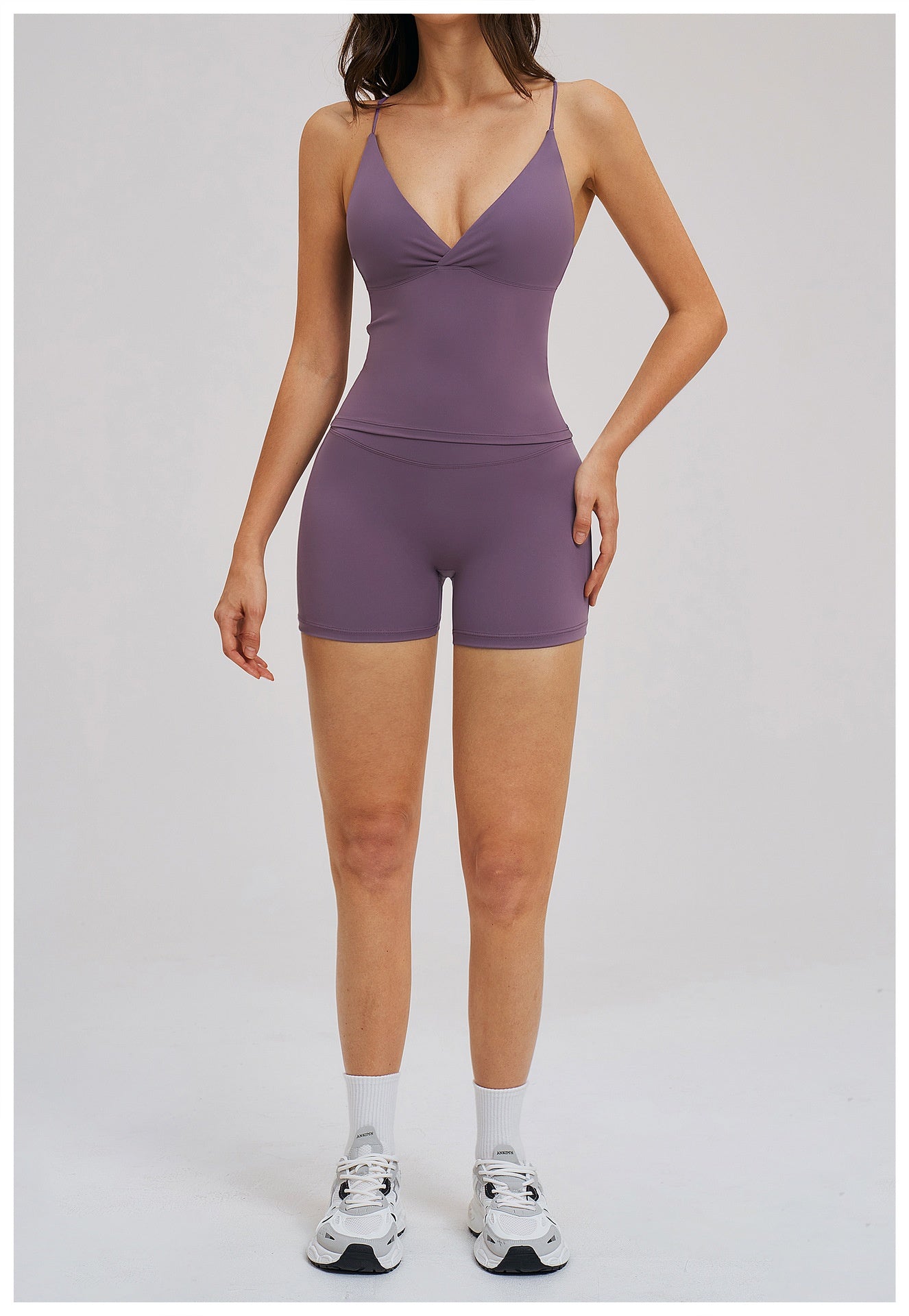 Cross-Waist Brushed Yoga Shorts