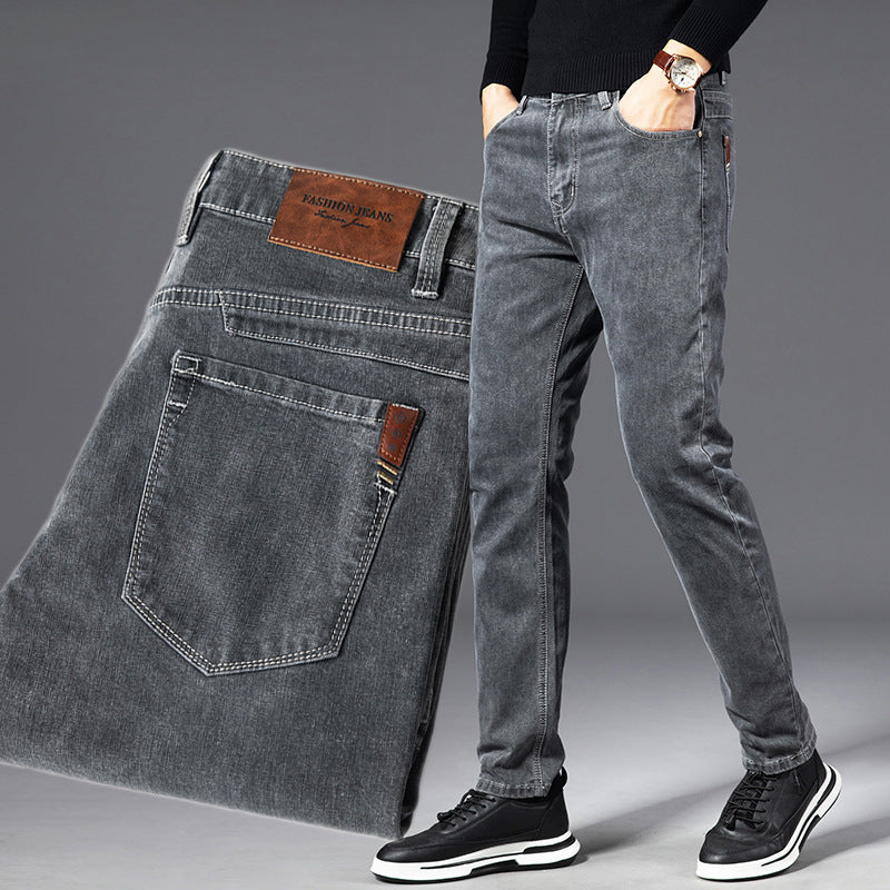 Smoky Gray Jeans Men's Loose Straight- JUPITER BMY