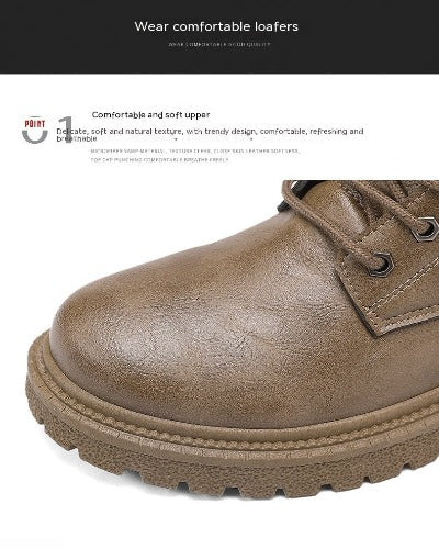 High-top Shoes All-match British Work Shoes Winter Thick Bottom Hiking Boots- JUPITER BMY