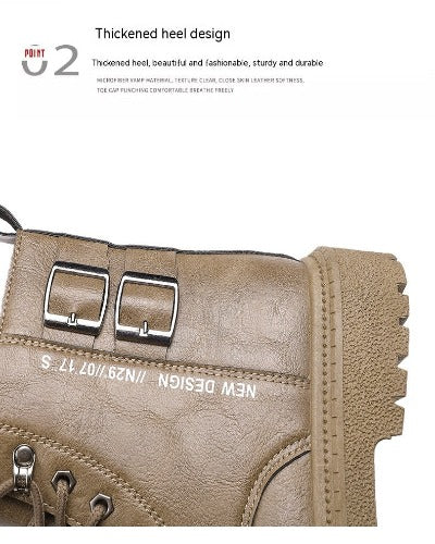 High-top Shoes All-match British Work Shoes Winter Thick Bottom Hiking Boots- JUPITER BMY