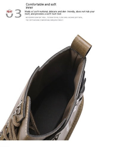 High-top Shoes All-match British Work Shoes Winter Thick Bottom Hiking Boots- JUPITER BMY