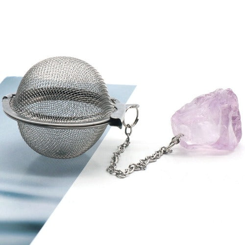 Natural Raw Gemstone Filter Ball Stew Ingredients Ball Stainless Steel Tea Filter- JUPITER BMY