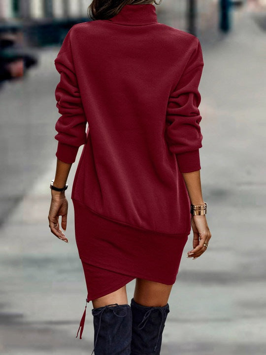 High Neck Asymmetric Dress