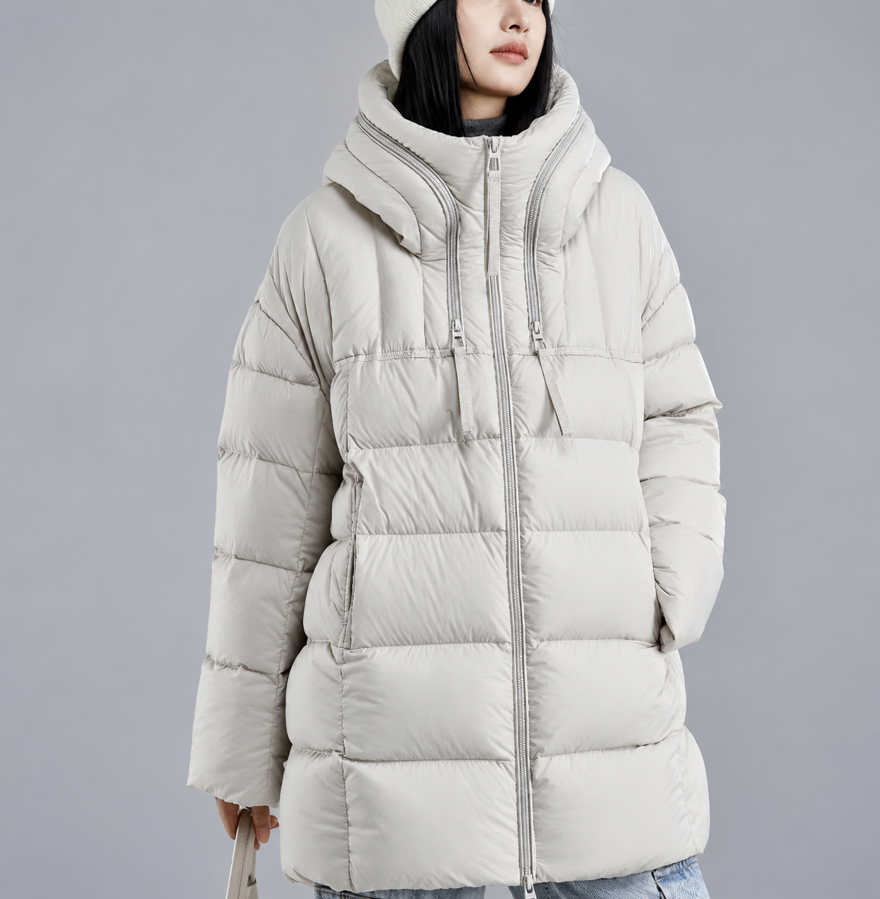 Oversized High-Collar Down Puffer Jacket