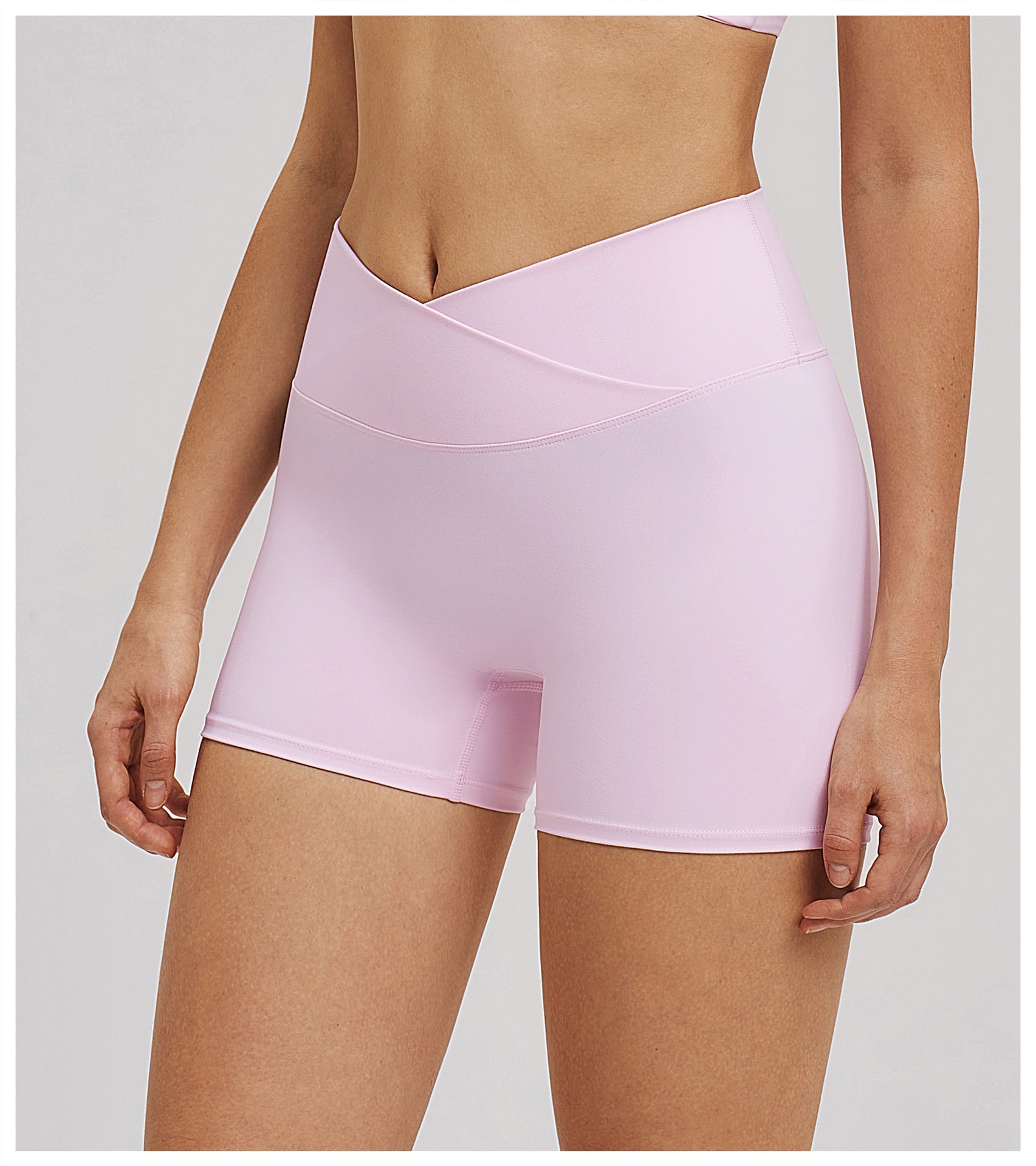 Cross-Waist Brushed Yoga Shorts