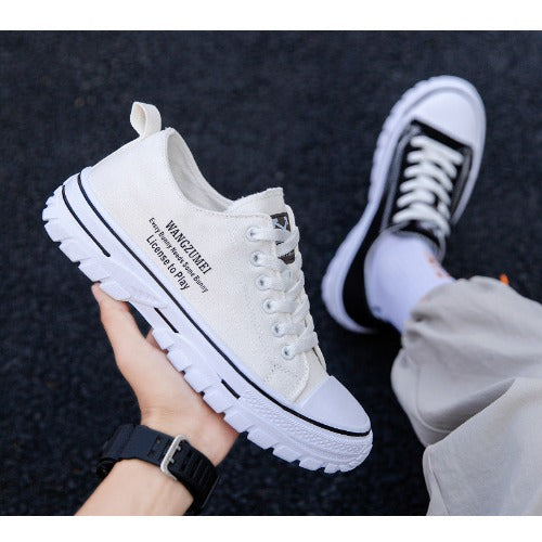 Summer New Lightweight Breathable Low Top Board Shoes Fashion Canvas Shoes Korean Style Trendy Hong Kong Style Casual Men's Shoes- JUPITER BMY