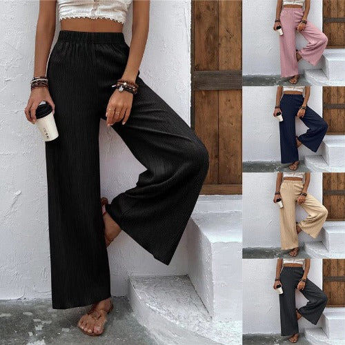 Women's Clothing Casual Loose Slimming Crumpled Wide-leg Pants- JUPITER BMY