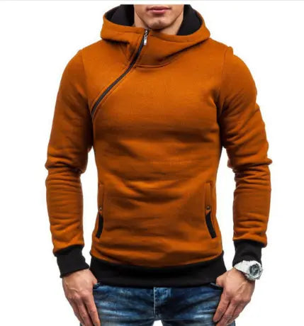 2021 Brand Hoodie Oblique Zipper Solid Color Hoodies Men Fashion Tracksuit Male Sweatshirt Hoody Mens - JUPITER BMY LTD