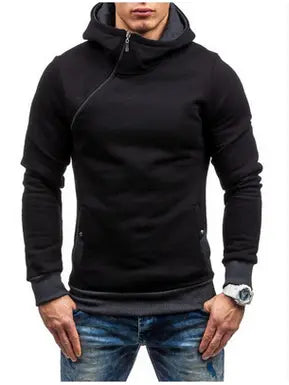 2021 Brand Hoodie Oblique Zipper Solid Color Hoodies Men Fashion Tracksuit Male Sweatshirt Hoody Mens - JUPITER BMY LTD