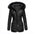 Contrasting color big fur collar cotton coat women- JUPITER BMY