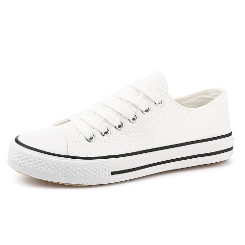 Spring New Korean Style Couple Candy Color Canvas Shoes Male Student Lace Up Casual Flat Shoes Trendy Cloth Shoes- JUPITER BMY