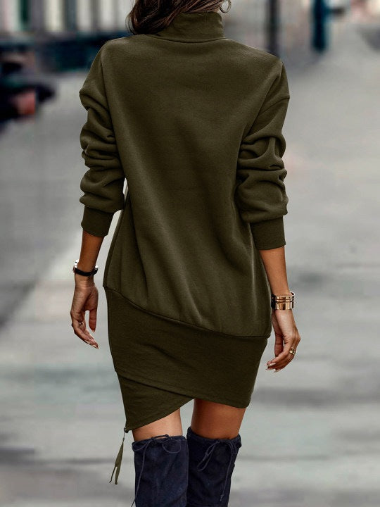 High Neck Asymmetric Dress