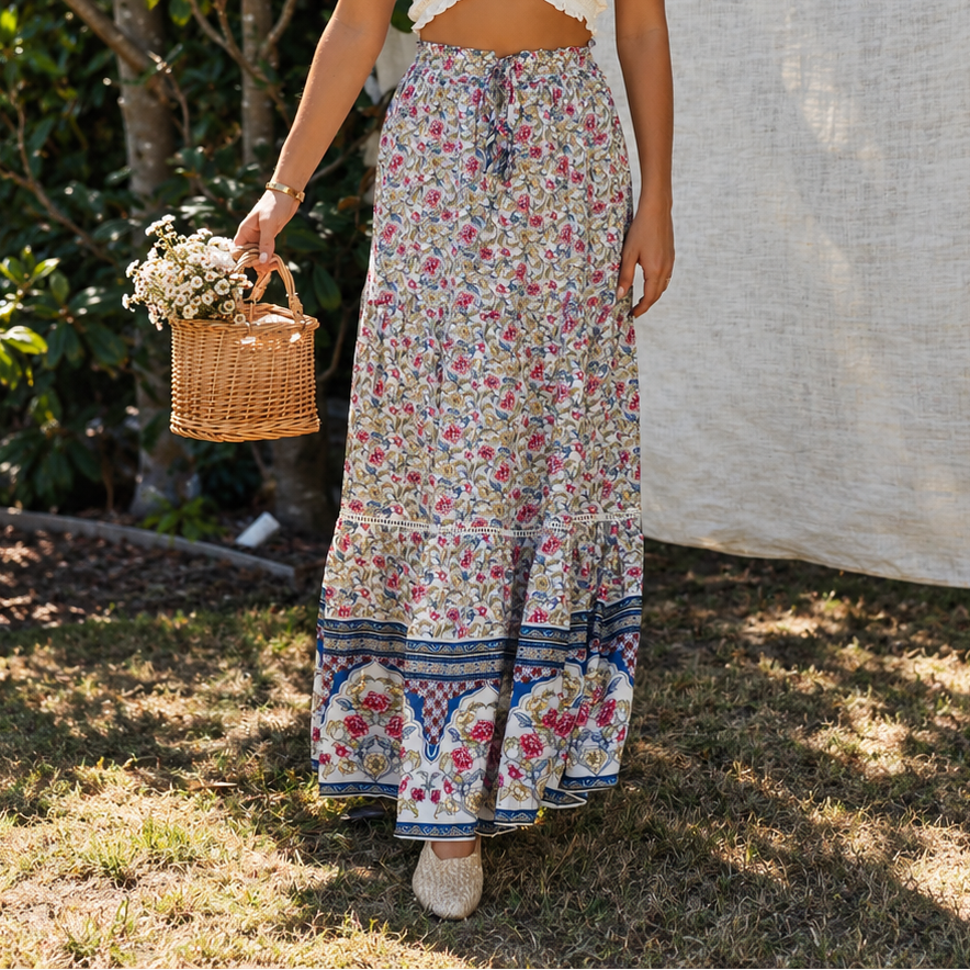 Boho Printed Maxi Skirt