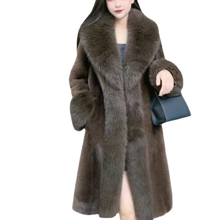 Mink Hair Fur And Leather Overcoat Women- JUPITER BMY