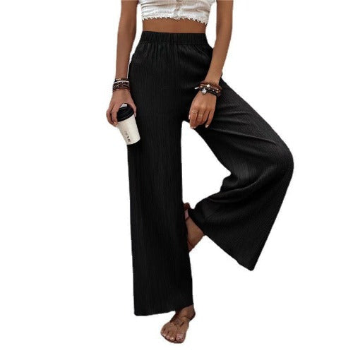 Women's Clothing Casual Loose Slimming Crumpled Wide-leg Pants- JUPITER BMY