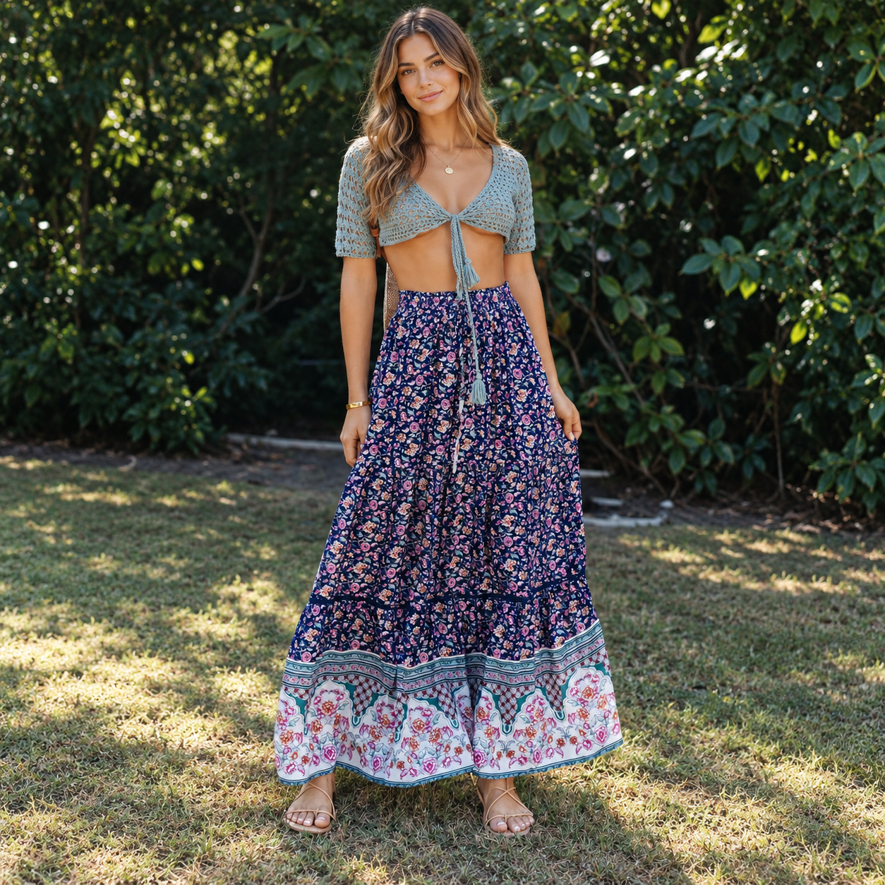 Boho Printed Maxi Skirt