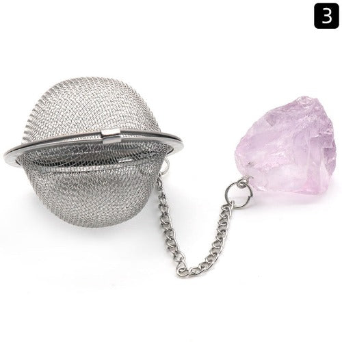 Natural Raw Gemstone Filter Ball Stew Ingredients Ball Stainless Steel Tea Filter- JUPITER BMY