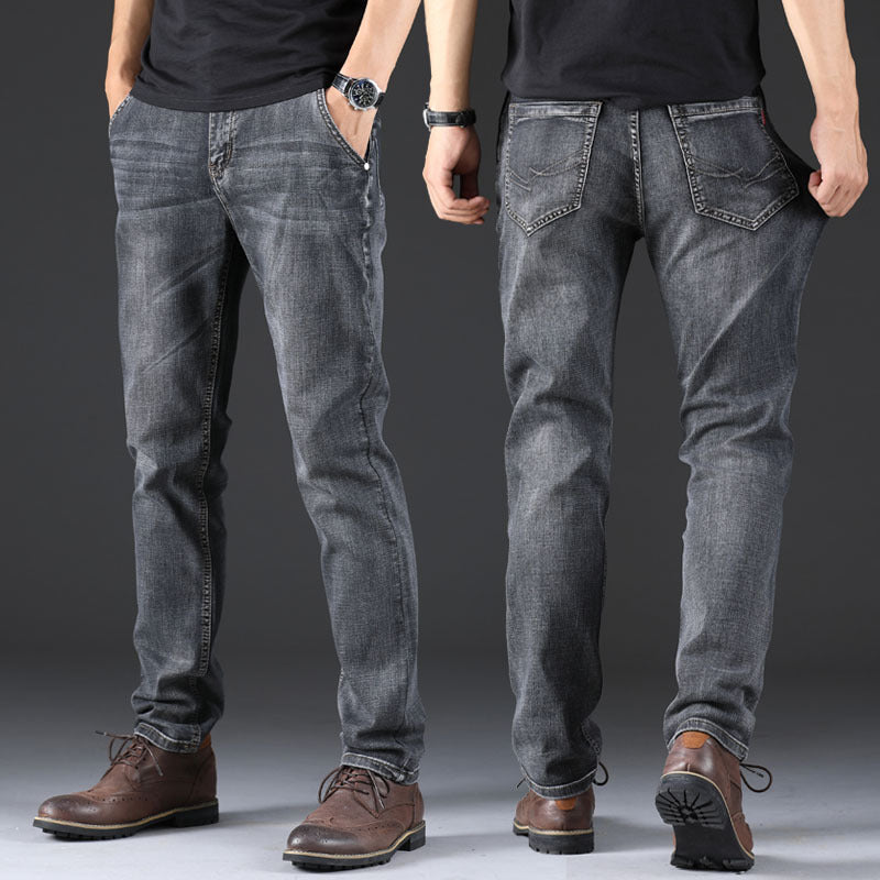 Smoky Gray Jeans Men's Loose Straight- JUPITER BMY