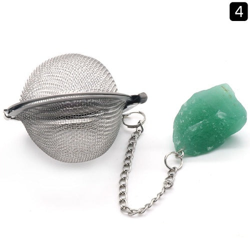 Natural Raw Gemstone Filter Ball Stew Ingredients Ball Stainless Steel Tea Filter- JUPITER BMY