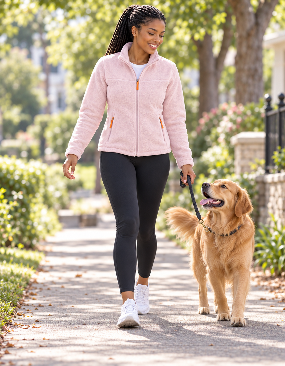 High Collar Zip-Up Fleece Jacket