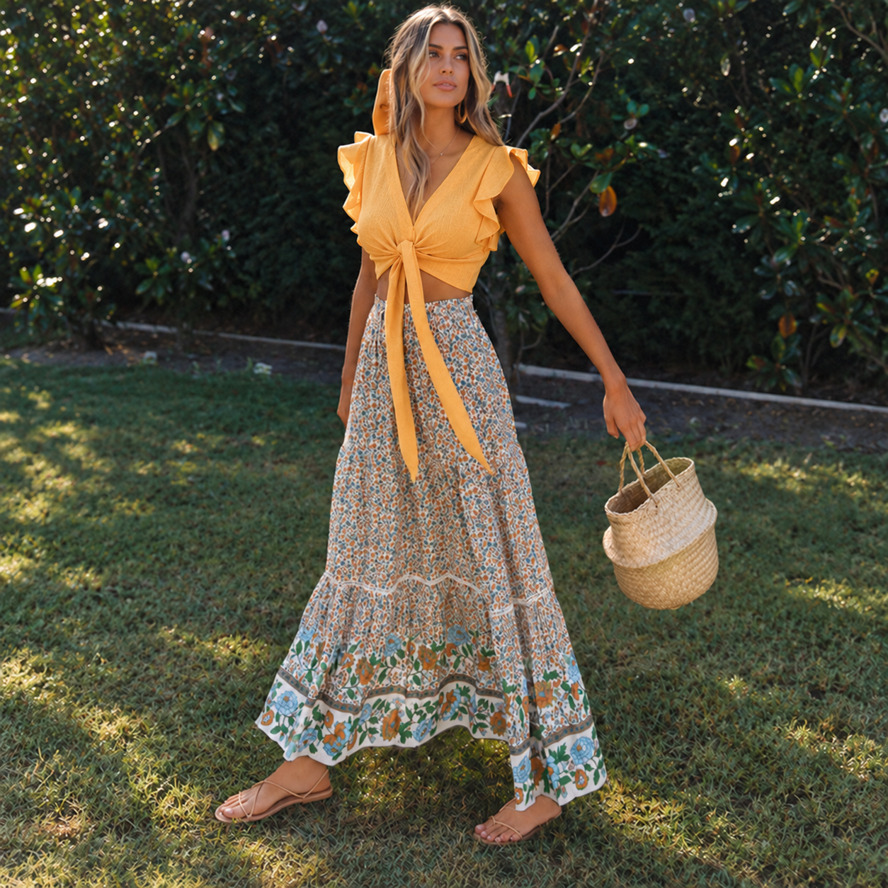 Boho Printed Maxi Skirt