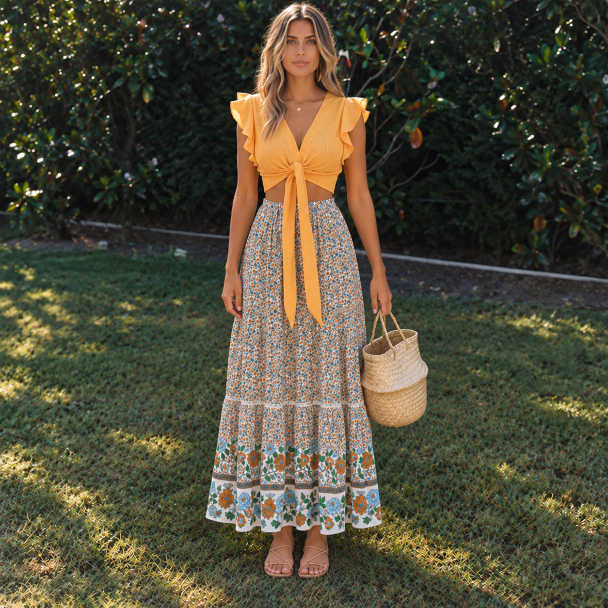 Boho Printed Maxi Skirt