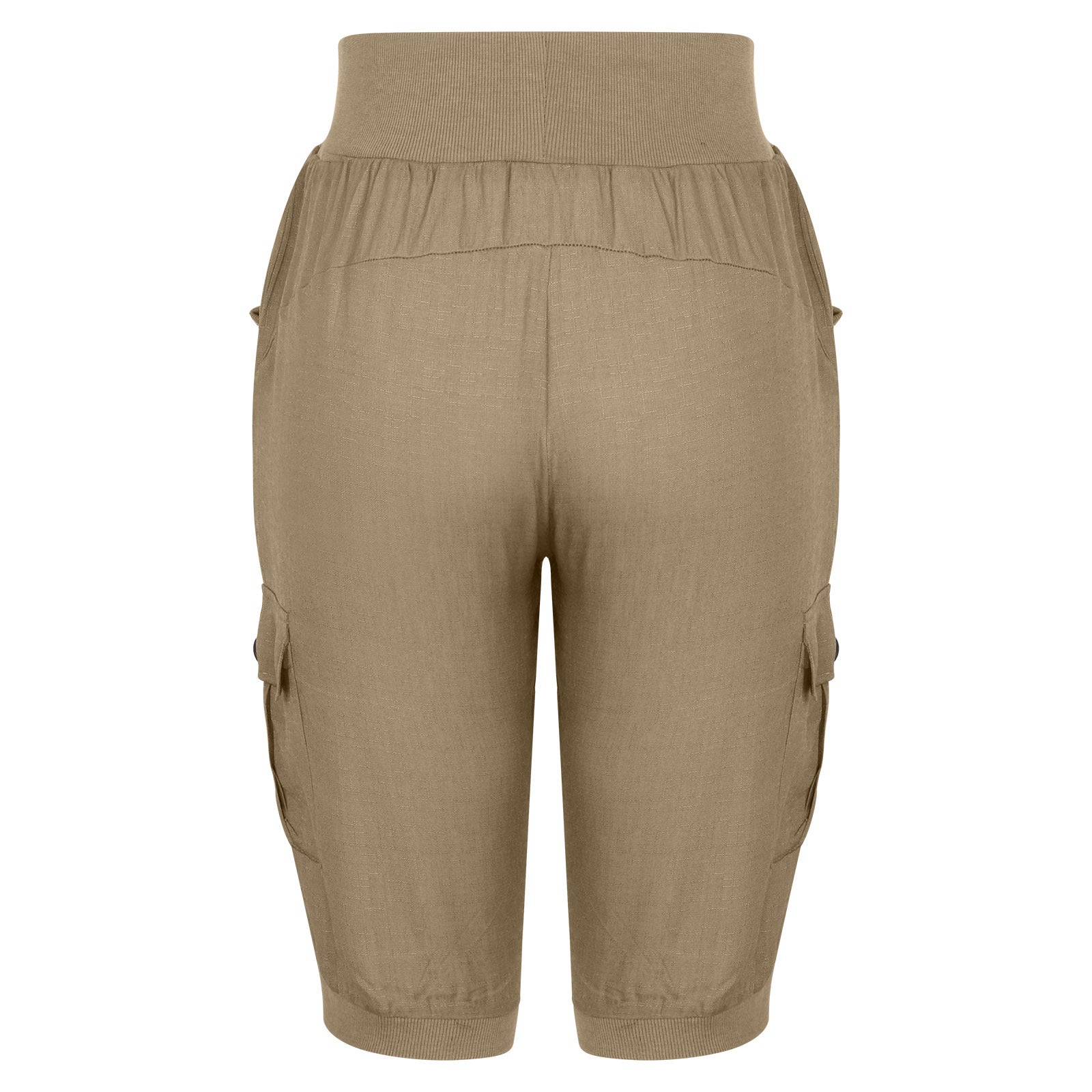 Women's Cropped Pants Cotton Linen Cargo Pocket Casual Pants- JUPITER BMY