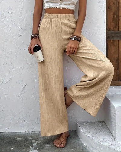 Women's Clothing Casual Loose Slimming Crumpled Wide-leg Pants- JUPITER BMY