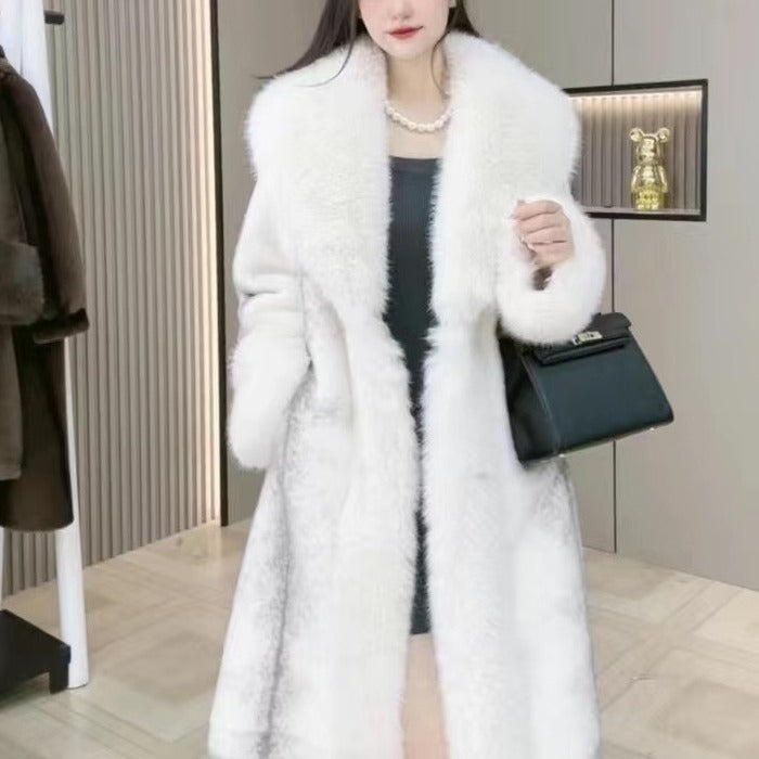 Mink Hair Fur And Leather Overcoat Women- JUPITER BMY