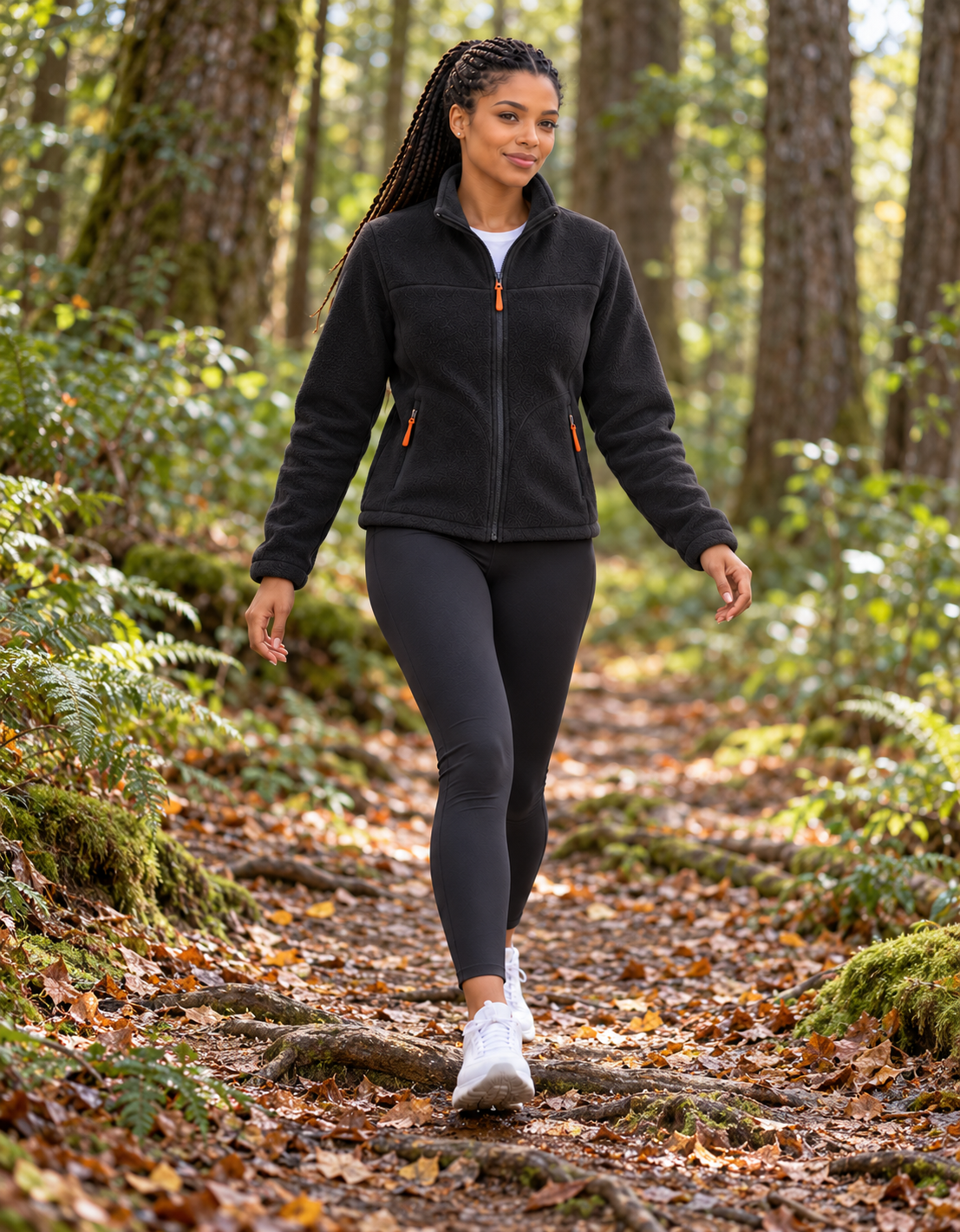High Collar Zip-Up Fleece Jacket
