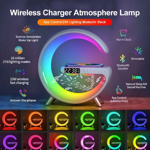 LED Lamp Bluetooth Speake Wireless Charger Atmosphere Lamp App Control- JUPITER BMY