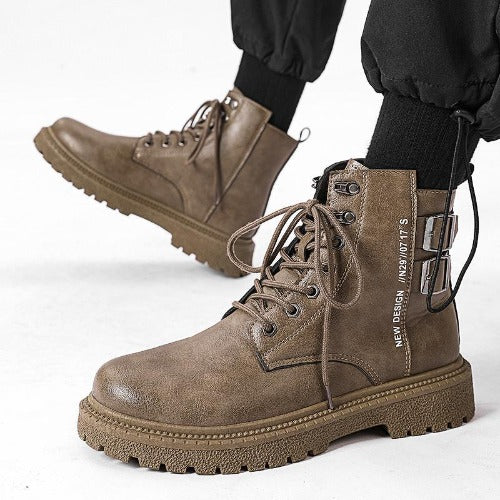 High-top Shoes All-match British Work Shoes Winter Thick Bottom Hiking Boots- JUPITER BMY