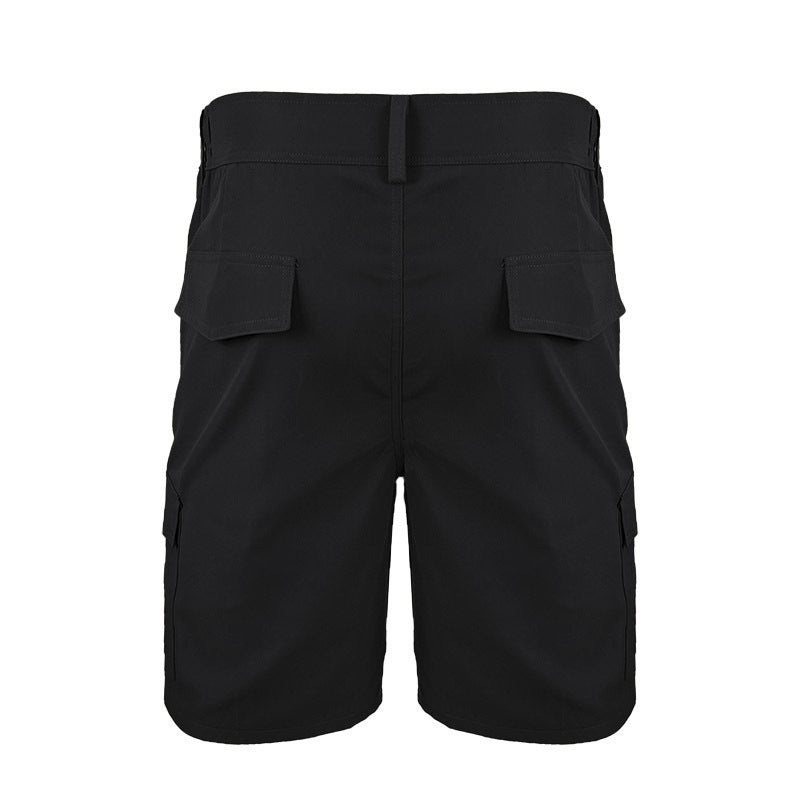 Solid Color Men's Loose Casual Multi-pocket Workwear Shorts- JUPITER BMY