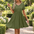 V-Neck Elastic Waist A-Line Dress