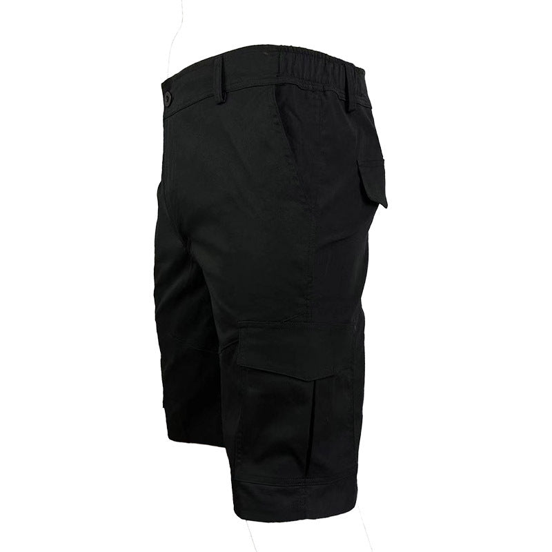 Solid Color Men's Loose Casual Multi-pocket Workwear Shorts- JUPITER BMY