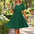 V-Neck Elastic Waist A-Line Dress