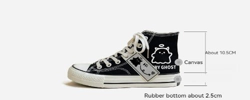 Black Graffiti Casual Canvas Shoes For Students- JUPITER BMY