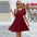 V-Neck Elastic Waist A-Line Dress