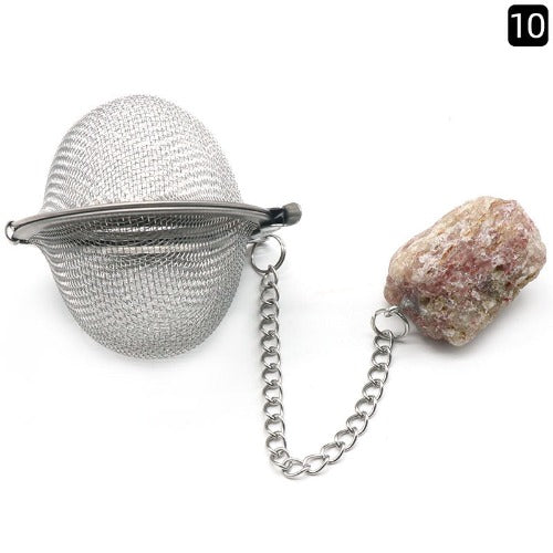 Natural Raw Gemstone Filter Ball Stew Ingredients Ball Stainless Steel Tea Filter- JUPITER BMY
