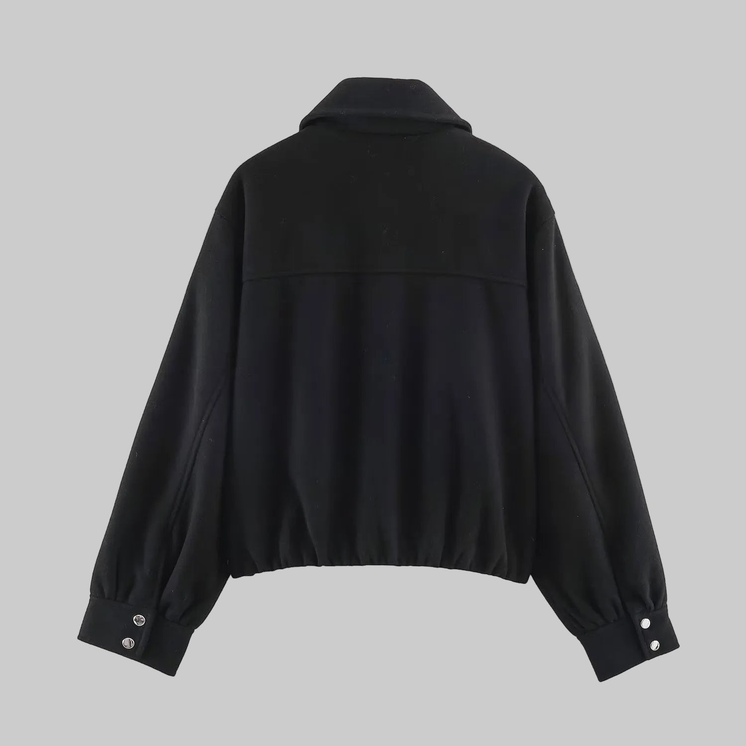Collared Zip-Up Bomber Jacket