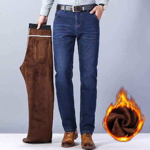 Men's Stretch Loose Plush Warm Jeans - JUPITER BMY LTD