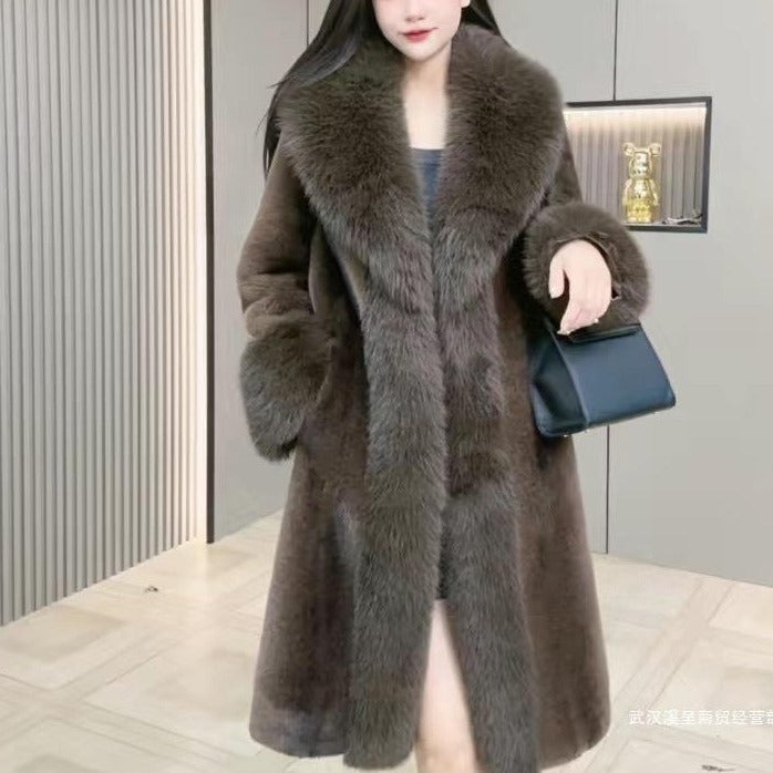 Mink Hair Fur And Leather Overcoat Women- JUPITER BMY