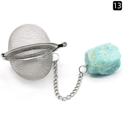 Natural Raw Gemstone Filter Ball Stew Ingredients Ball Stainless Steel Tea Filter- JUPITER BMY