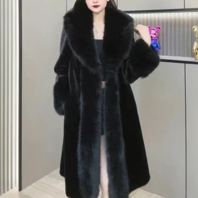 Mink Hair Fur And Leather Overcoat Women- JUPITER BMY