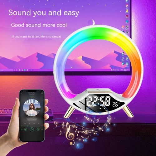 O Light Three In One Wireless Charging Multifunctional Bluetooth Speaker Night Light- JUPITER BMY