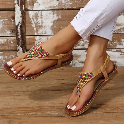 Bohemia Style Clip Toe Sandals Women Rome Beach Shoes Summer- JUPITER BMY