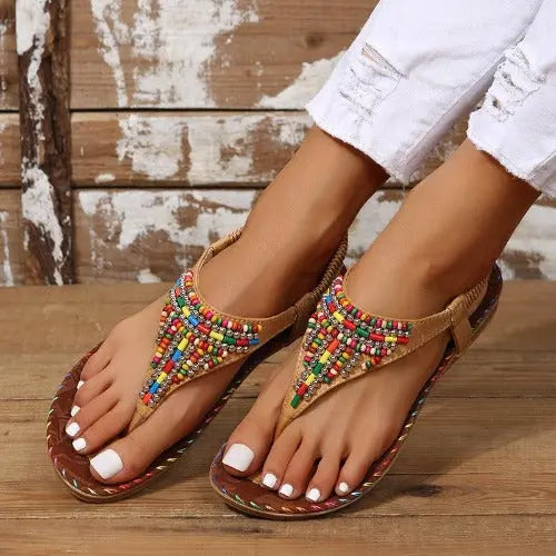 Bohemia Style Clip Toe Sandals Women Rome Beach Shoes Summer- JUPITER BMY