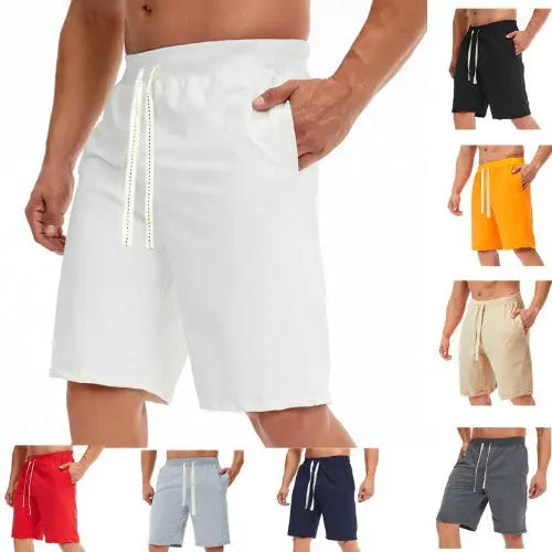 Casual Five-point Pants Mid-pants Beach Pants Plus Size Drawstring Sports Pants Men - JUPITER BMY LTD